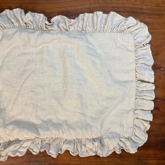 Vintage Ralph Lauren Pillow Sham Linen Ruffle Classic Avery G3-10 - Picture 2 of 6